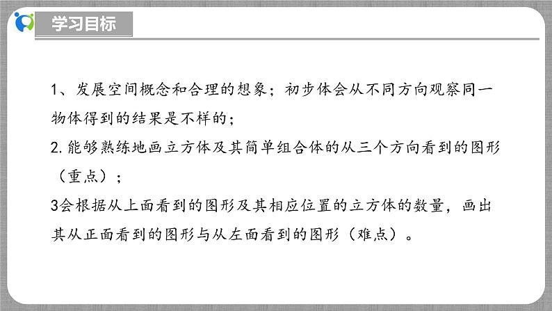 北师大版数学七年级上册 1.2.4 从三个方向看物体的形状 课件+教学设计+导学案+同步练习03