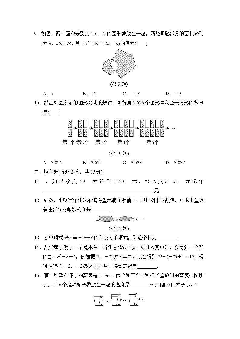 数学华师版（2024）七上 期中学情评估02