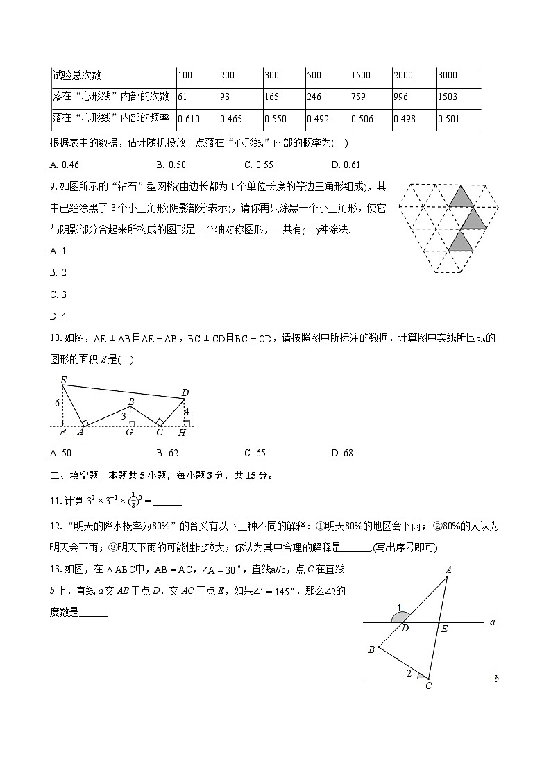 2023-2024学年河南省平顶山市汝州市七年级（下）期末数学试卷(含详细答案解析)03