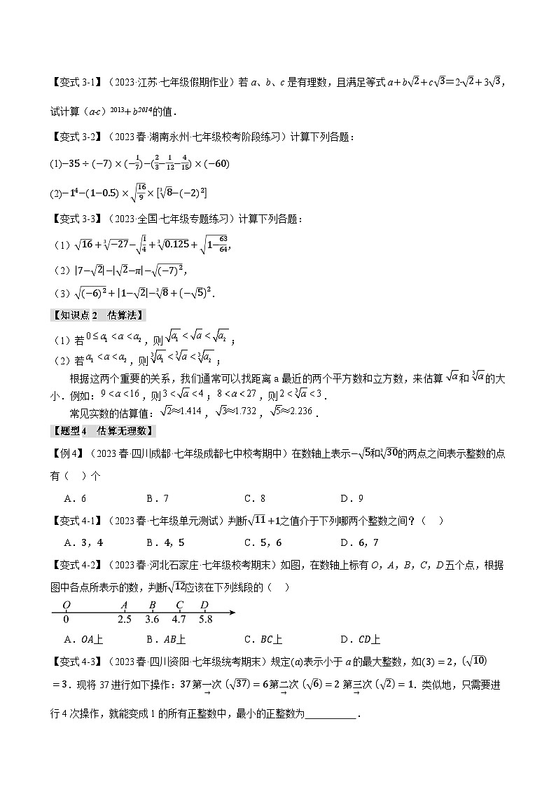 专题3.3 实数【十大题型】-最新七年级数学上册重点题型和专项训练系列（浙教版）03