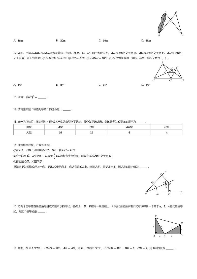 [数学][期末]福建省泉州市石狮市2023-2024学年八年级上学期期末数学试题02