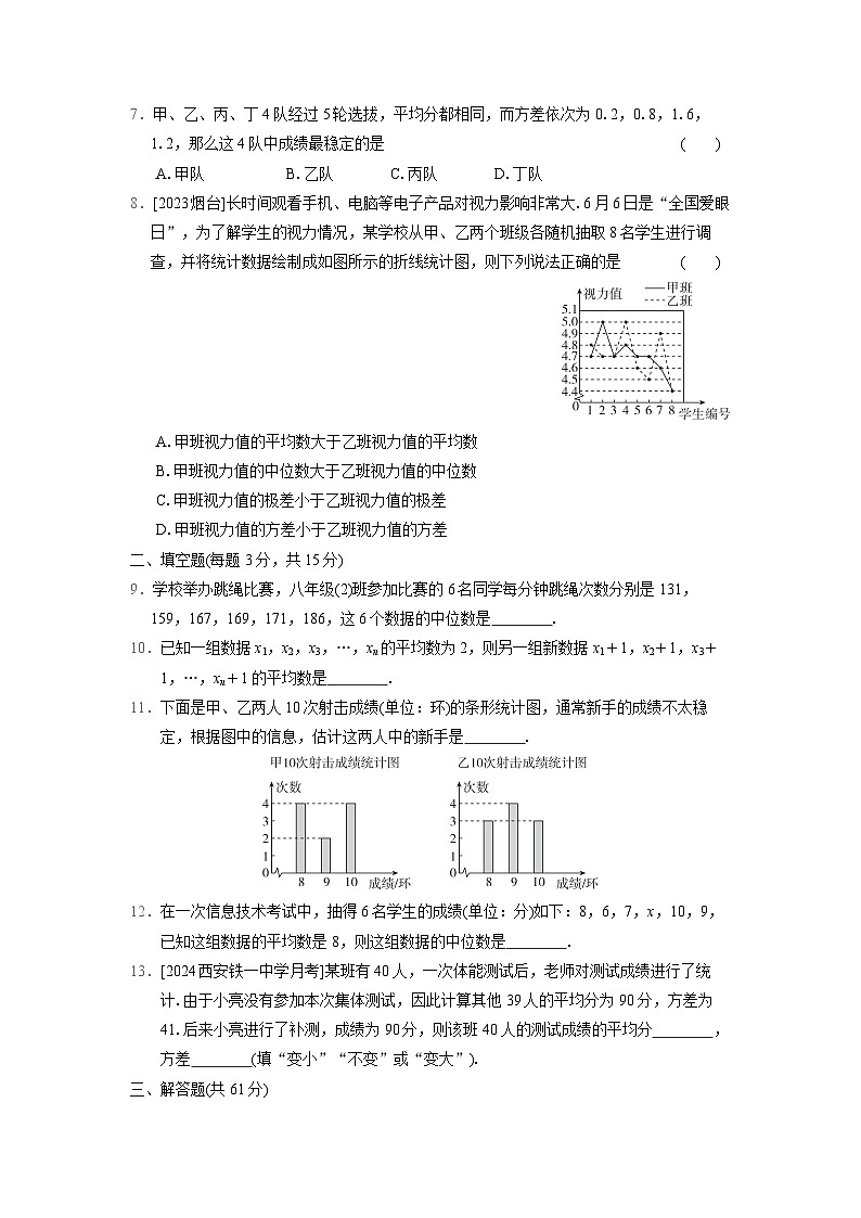 数学北师大版八上 第六章　学情评估卷第2页