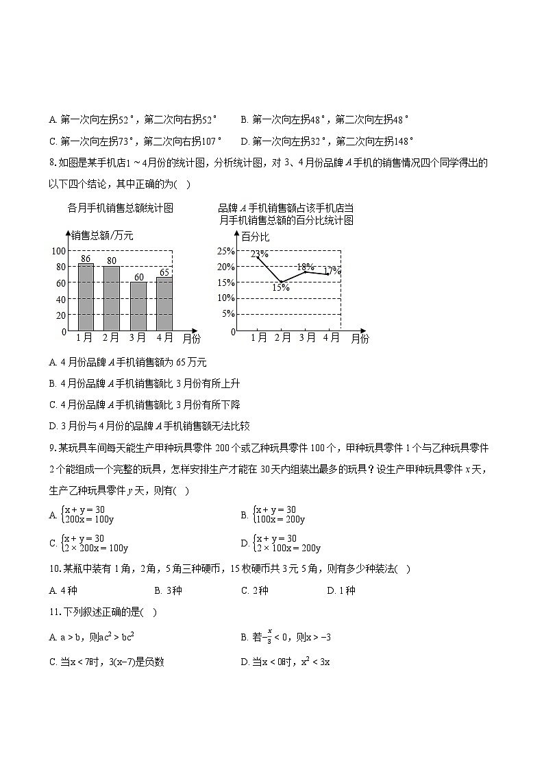 2023-2024学年四川省绵阳市梓潼县七年级（下）期末数学试卷（含详细答案解析）02