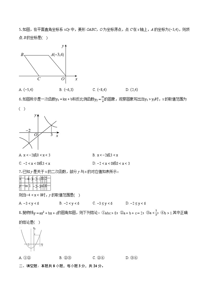 2023-2024学年北京十一晋元中学八年级下学期期末数学试题（含详细答案解析）第2页