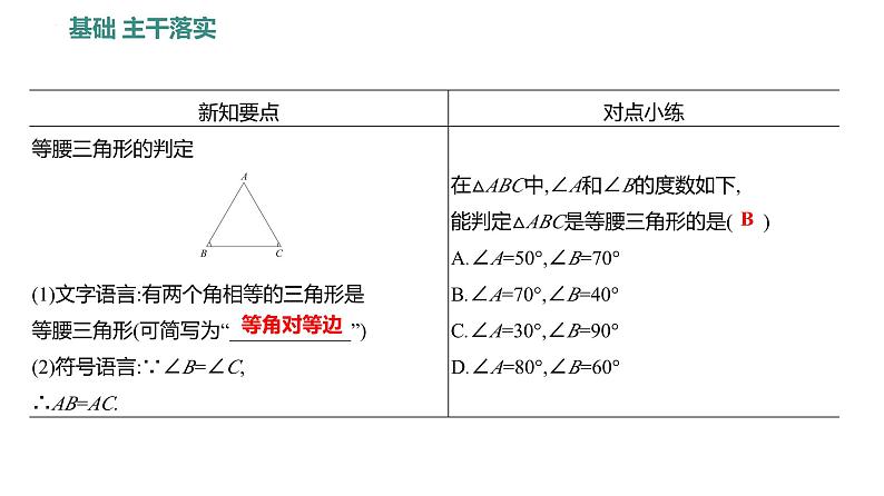 2.6　等腰三角形　第2课时 等腰三角形的判定 课件 2024-2025学年 青岛版数学八年级上册03