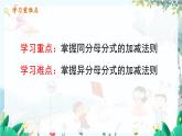 數(shù)學(xué) 冀教版 八年級(jí)上冊 12.3.1 分式的加減  PPT課件