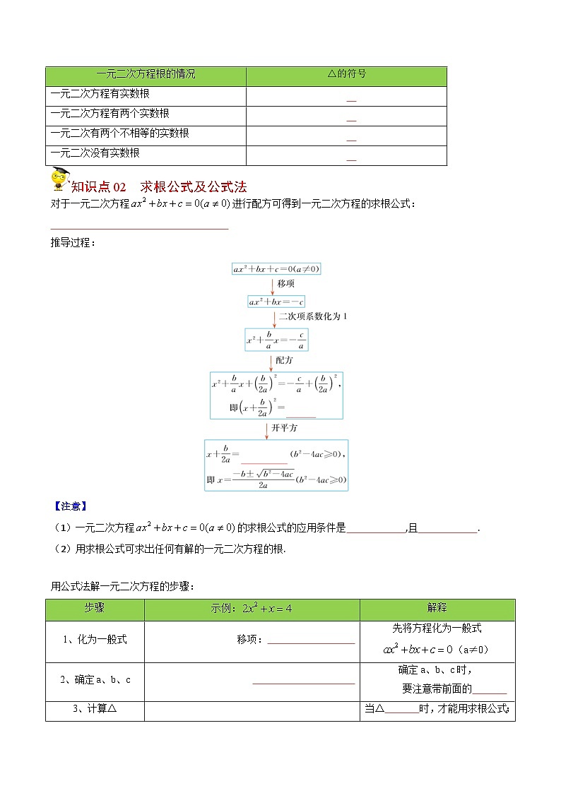 人教版九年级数学上册同步讲义专题第03课  公式法（学生版）02