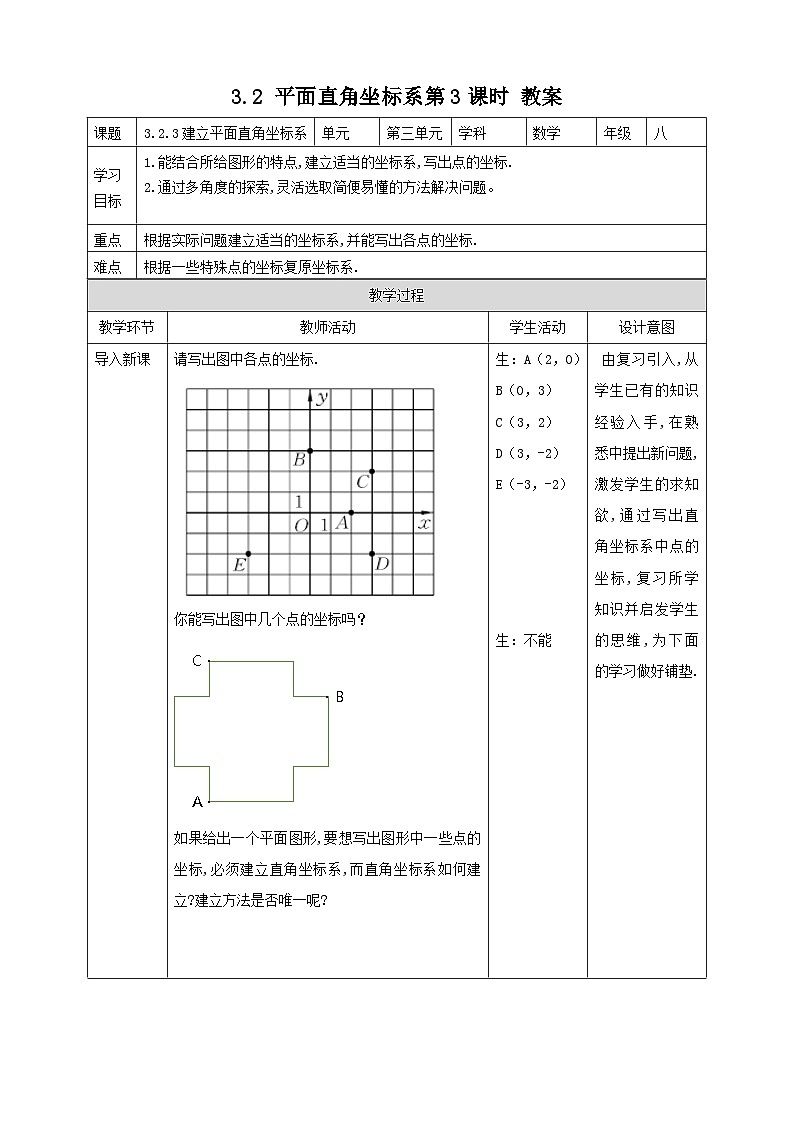 3.2 平面直角坐标系第3课时（课件+教学设计+导学案+同步练习）01