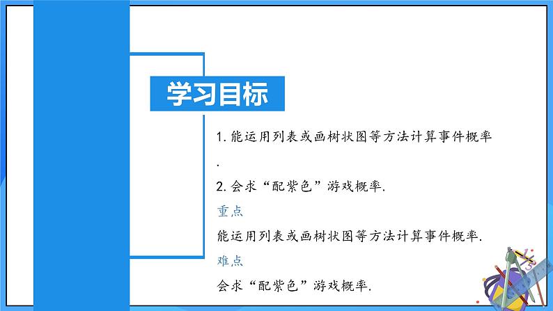 北师大版数学九年级上册 3.1 用树状图或表格求概率(第3课时)  课件第3页