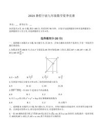 浙江宁波市2024年九年级下学期夏季竞赛数学试卷+答案