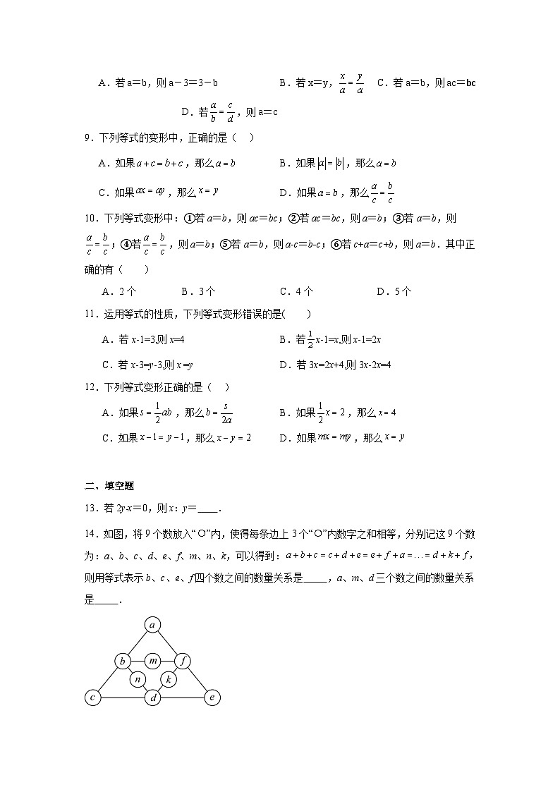 5.2等式的基本性质同步练习  浙教版（2024）数学七年级上册02