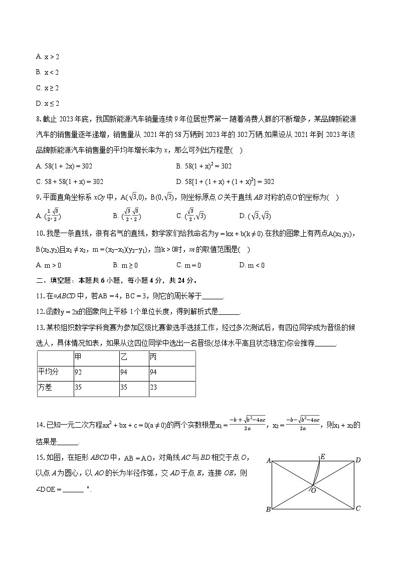 2023-2024学年福建省福州市仓山区八年级（下）期末数学试卷（含详细答案解析）第2页