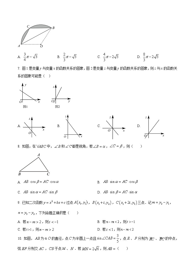 广州外国语学校2023届九年级下学期中考二模数学试卷(含答案)02