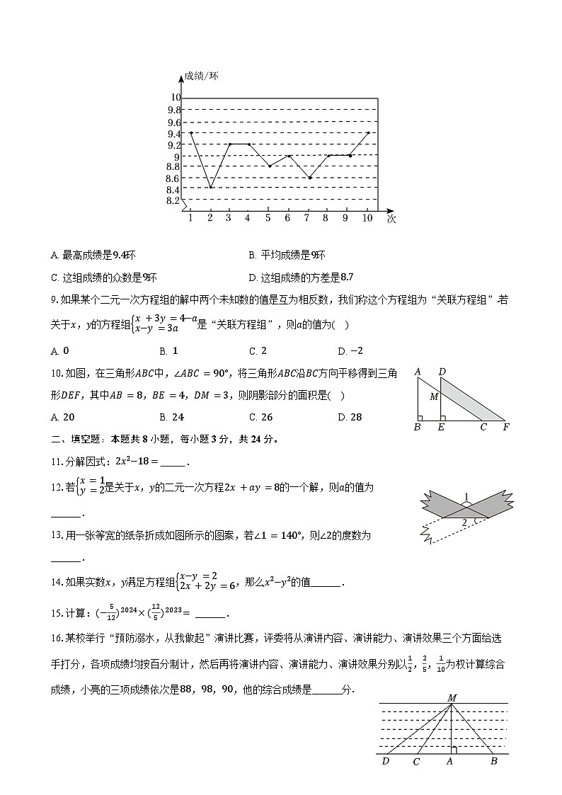 2023-2024学年湖南省邵阳市新邵县七年级（下）期末数学试卷（含答案）第2页