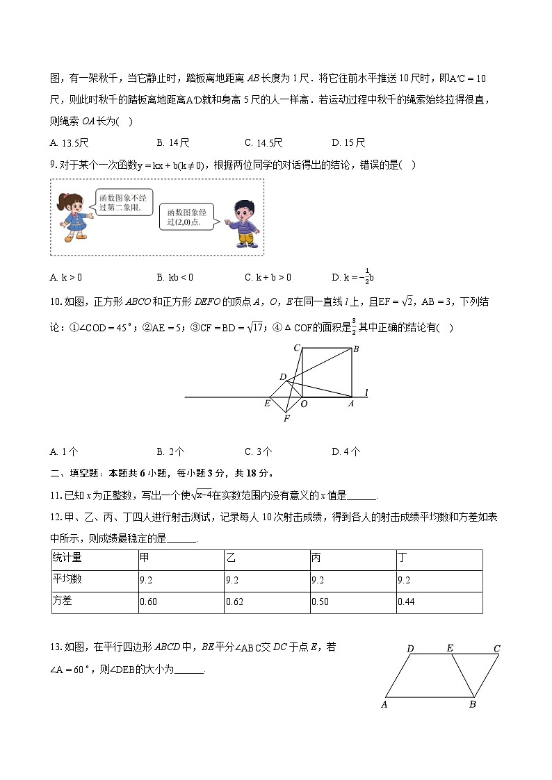2023-2024学年广东省汕头市龙湖区八年级（下）期末数学试卷（含详细答案解析）02