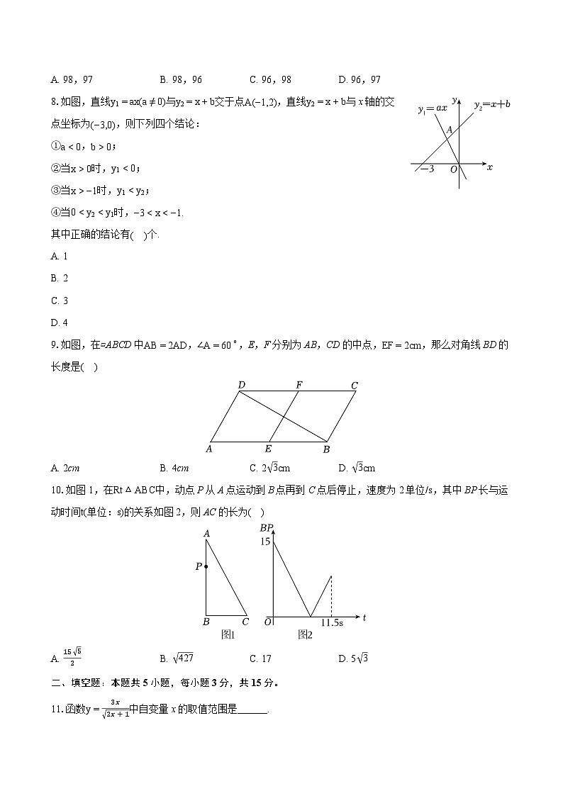 2023-2024学年河南省商丘市民权县八年级（下）期末数学试卷（含详细答案解析）第2页