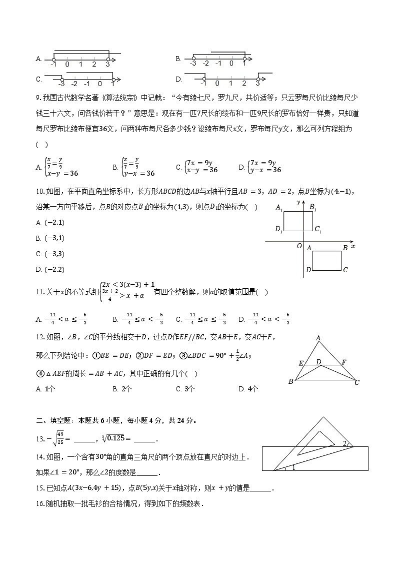 2023-2024学年山东省德州市临邑县七年级（下）期末数学试卷（含答案）第2页