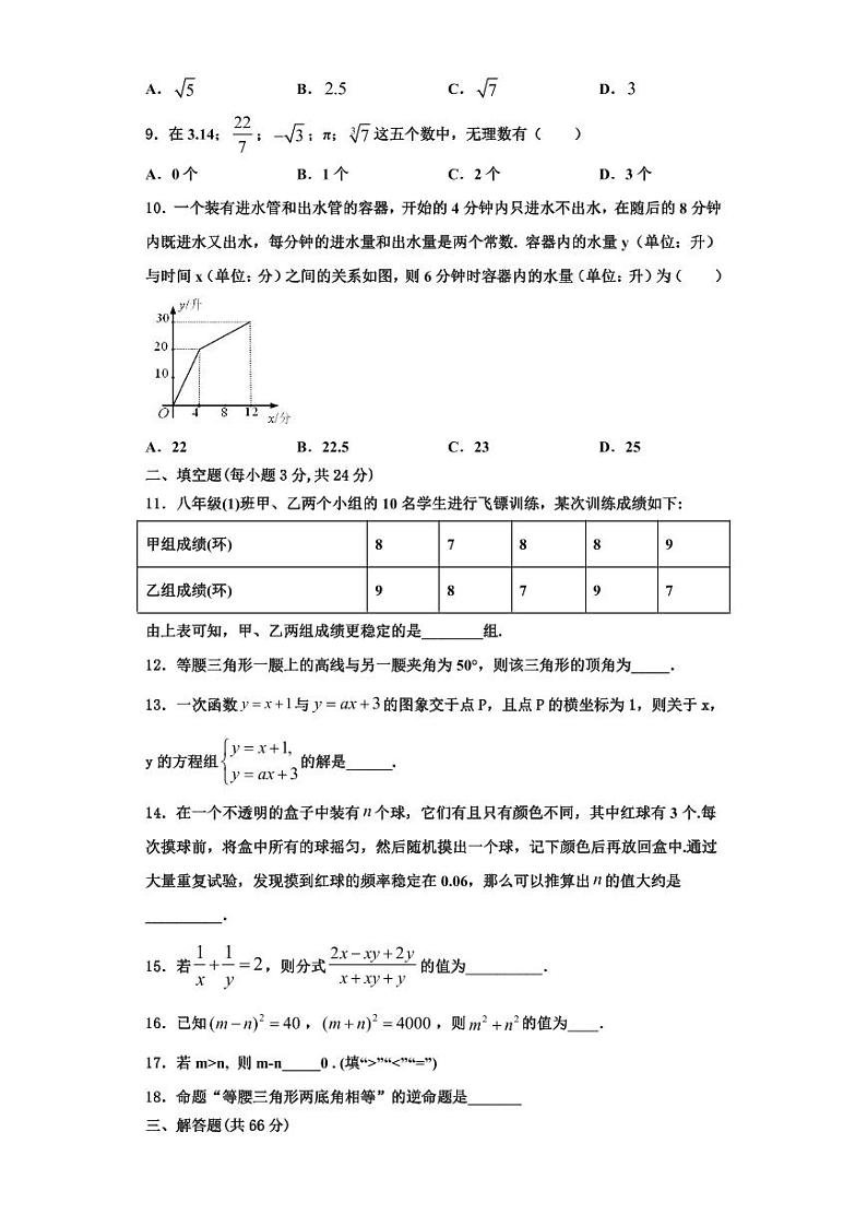 辽宁省昌图县2023-2024学年八年级数学第一学期期末统考模拟试题【含解析】第3页