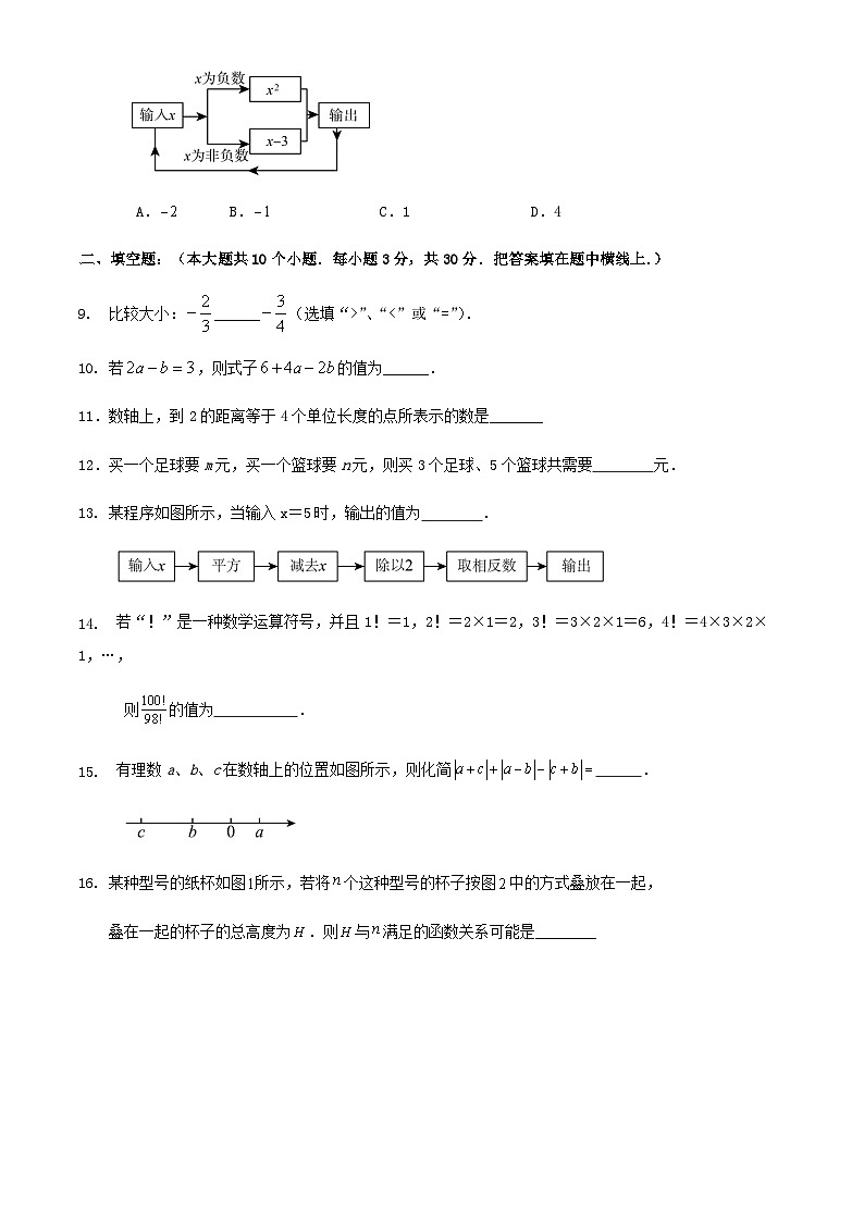 2023－2024学年第一学期江苏省扬州市七年级数学期中模拟练习试卷（含解答）02