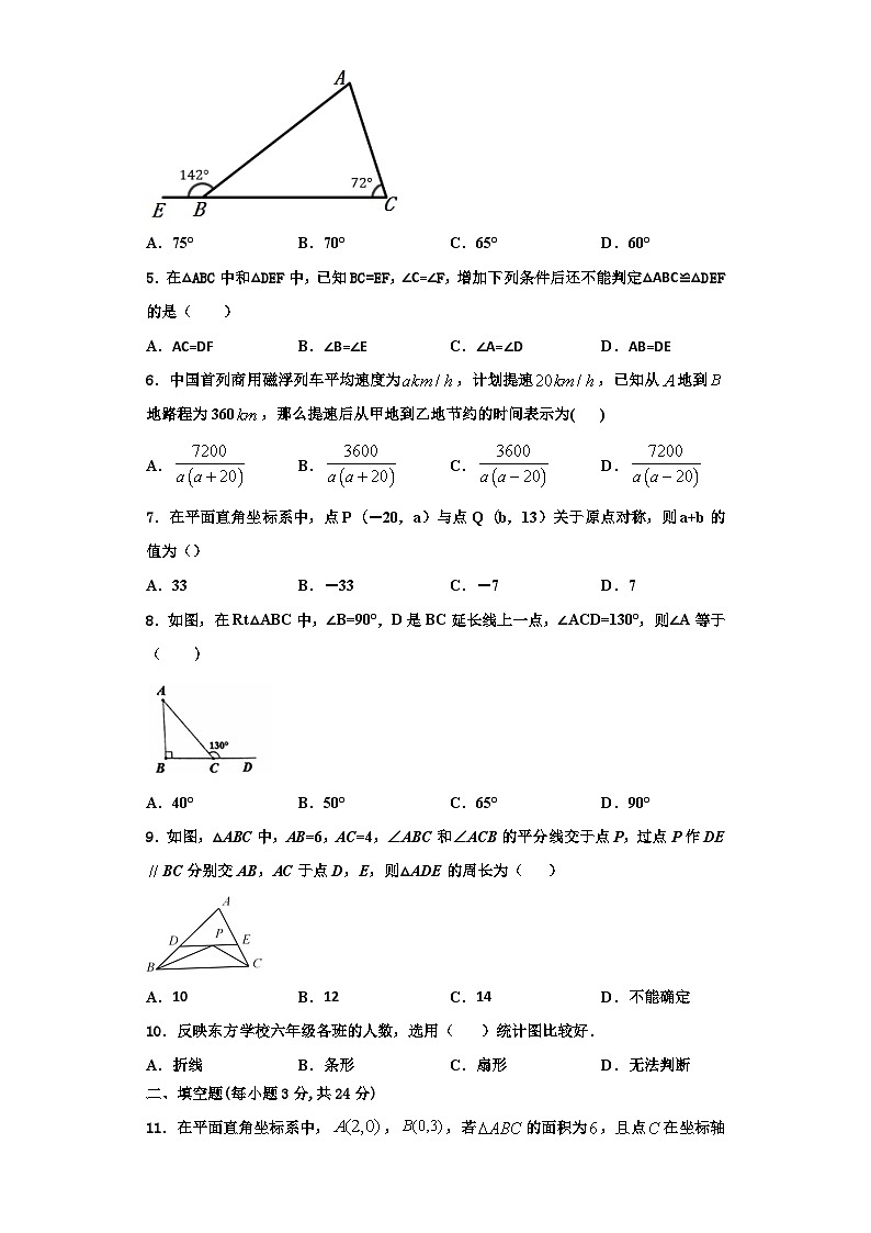 辽宁省抚顺县联考2023-2024学年八年级数学第一学期期末学业质量监测模拟试题【含解析】02