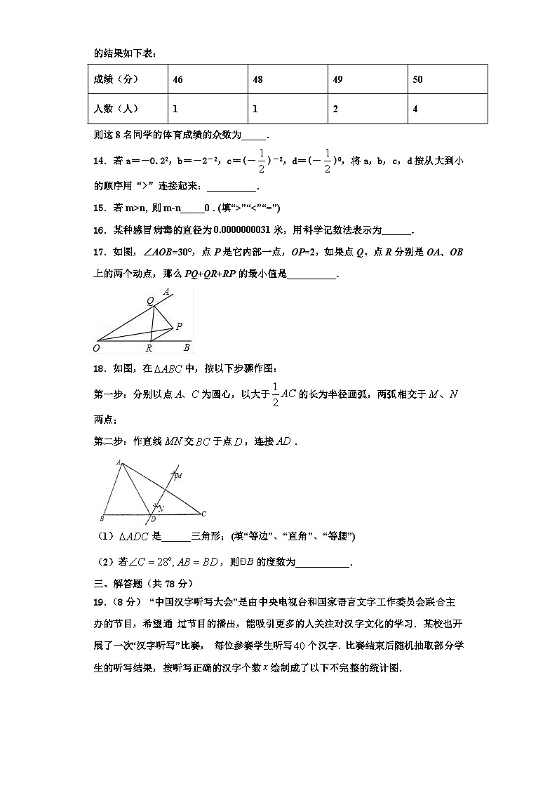 辽宁省葫芦岛市高桥中学2023-2024学年八年级数学第一学期期末学业质量监测试题【含解析】第3页