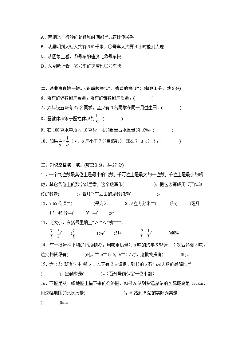 数学-2024年秋季七年级入学分班考试模拟卷（人教版）01（A3+A4+解析+原卷+答题卡+答案）02