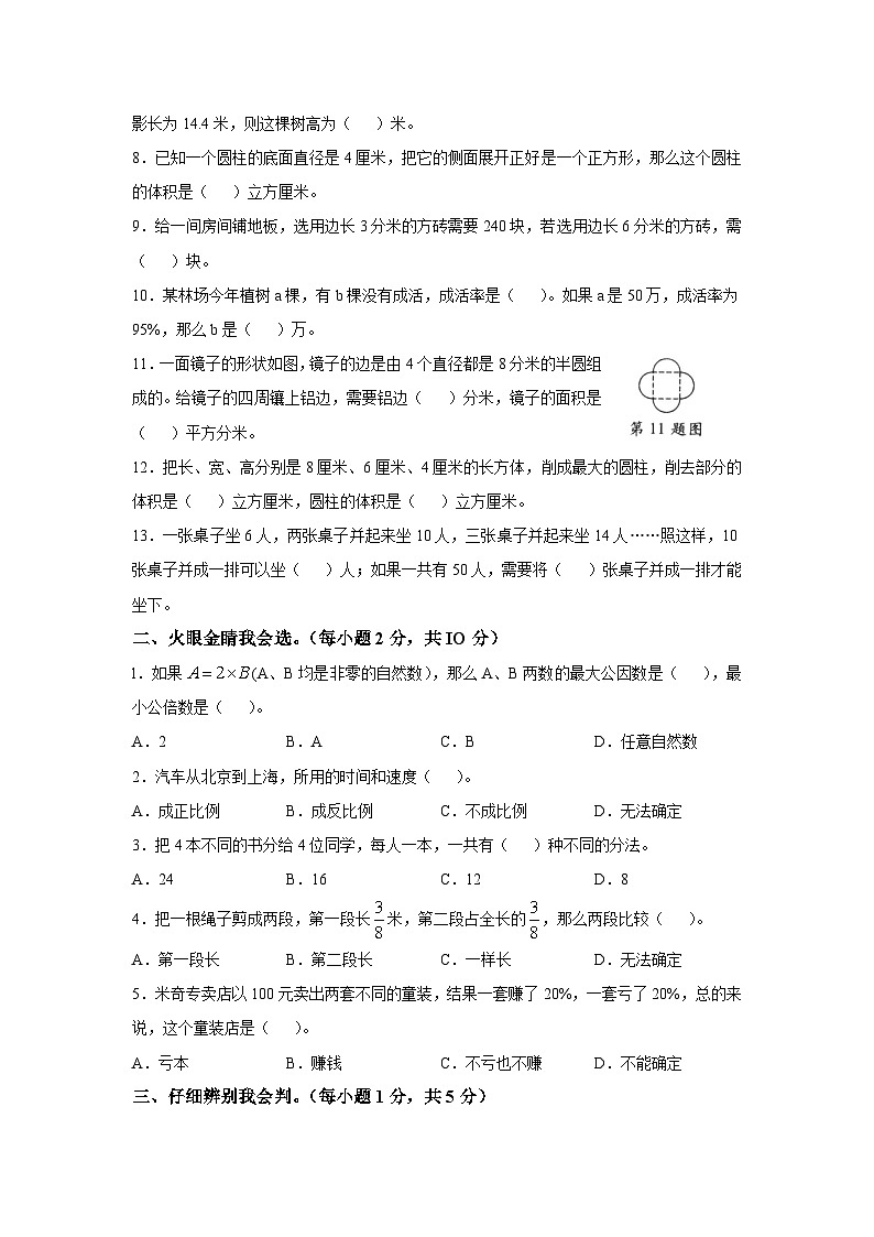 （小升初最后一卷）2024年广州市小升初模拟卷(十一)第2页