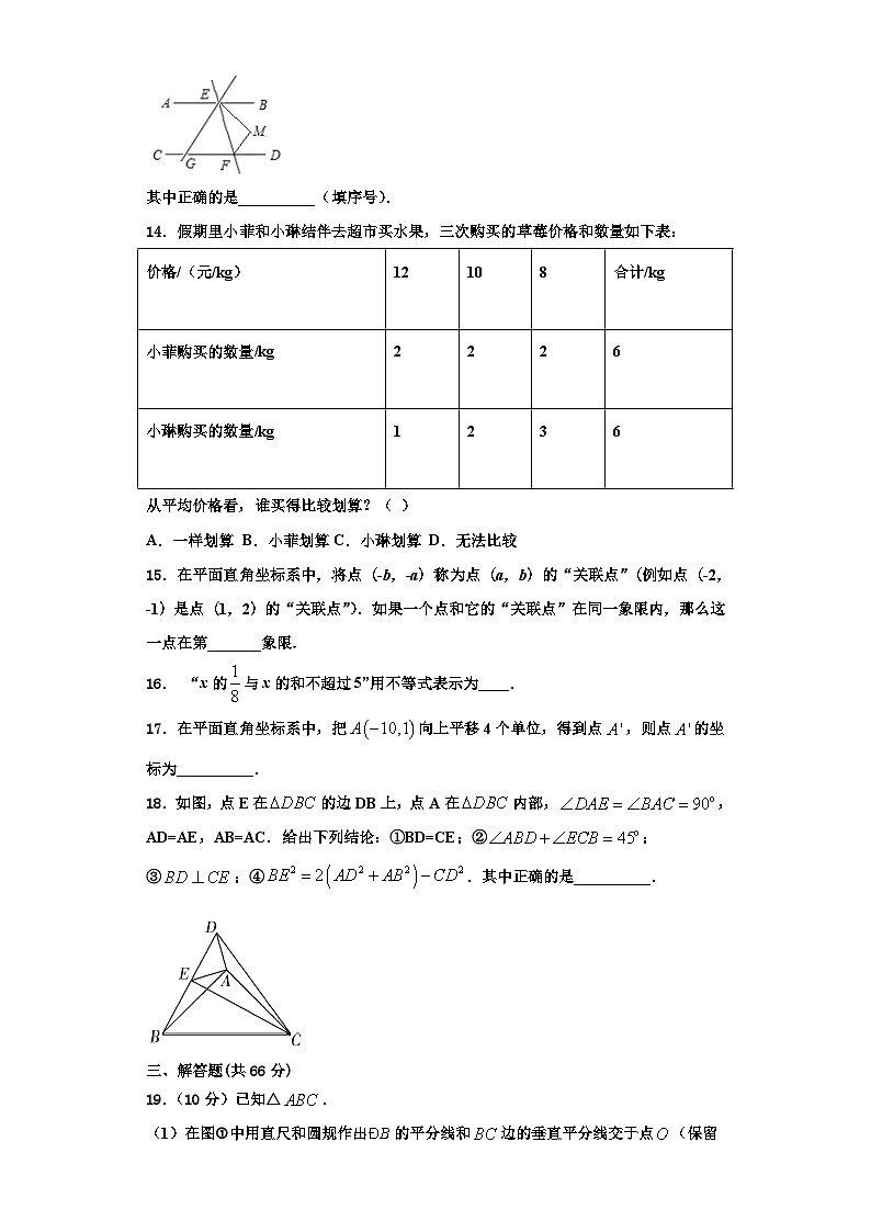辽宁省辽阳太子河区五校联考2023年数学八上期末经典模拟试题【含解析】03