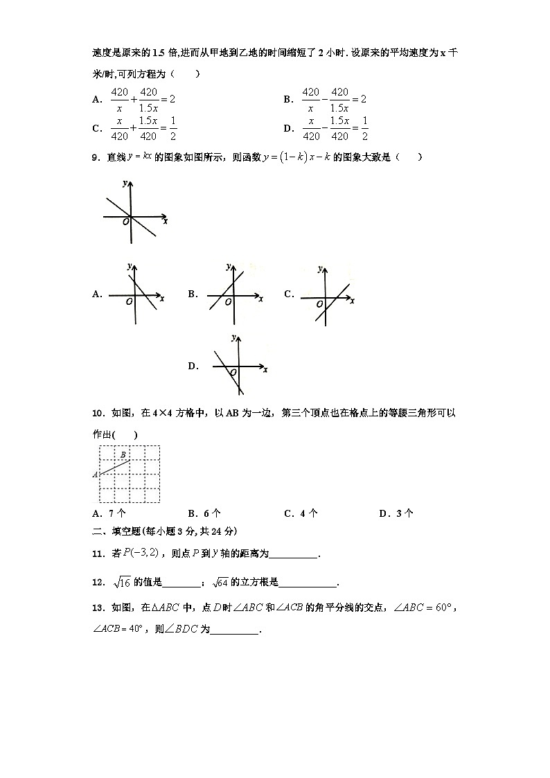 辽宁省沈阳126中学2023-2024学年数学八上期末调研试题【含解析】第2页