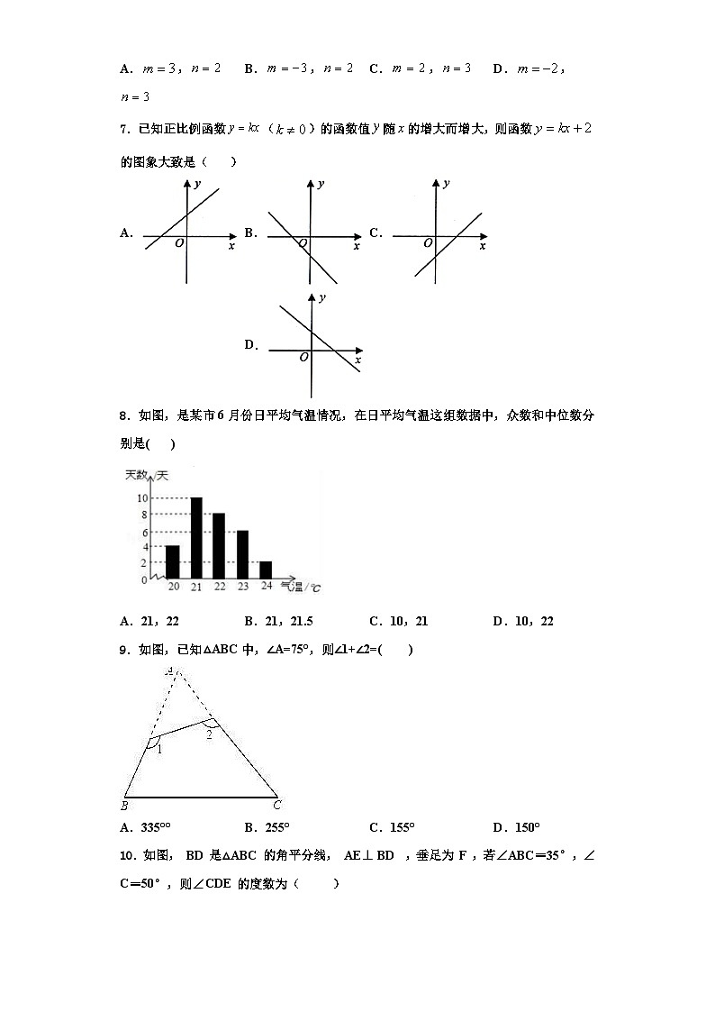 辽宁省营口市大石桥市石佛中学2023年数学八年级第一学期期末复习检测试题【含解析】02