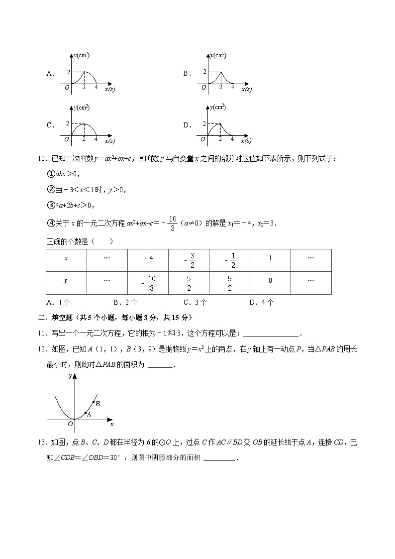 山西省2023-2024学年朔州市部分学校九年级（上）第二次月考数学试卷 （含解析）03