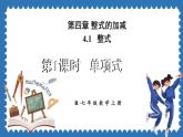 4.1 整式 第1课时 课件 2024--2025学年人教版七年级数学上册