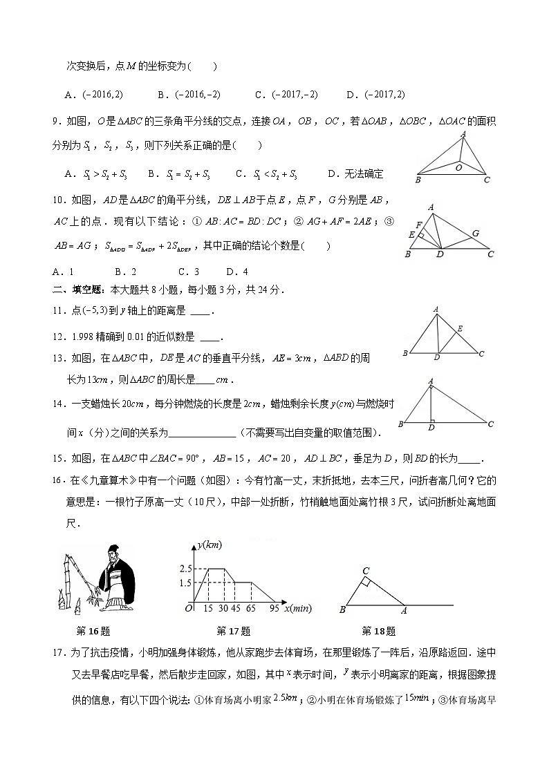2021-2022学年第一学期期中考试试卷初二数学第2页