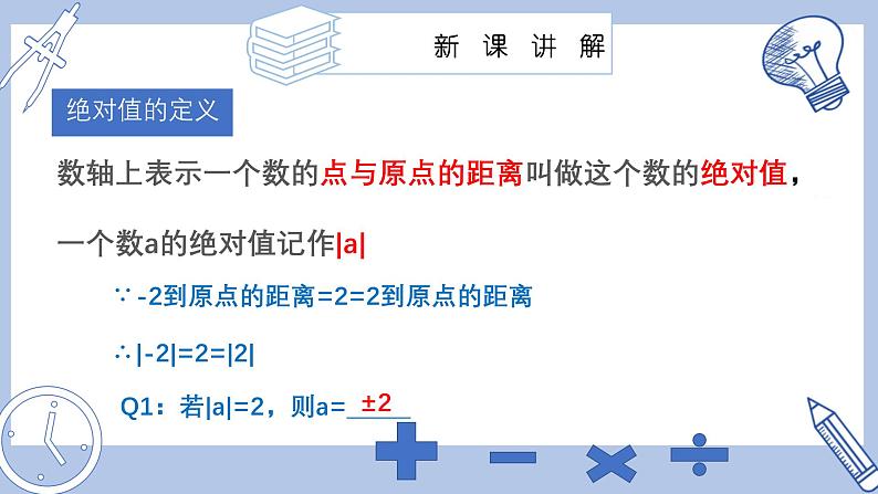 苏科版初中数学7上 2.3 课时1 绝对值 与相反数苏科版七年级数学上册 课件04