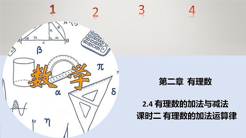 苏科版初中数学7上 2.4 课时2有理数的加法运算律 苏科版七年级数学上册 课件01