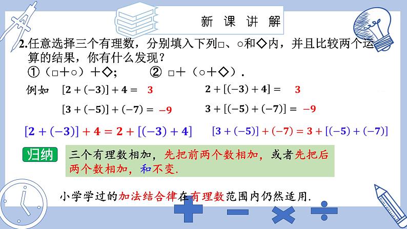 苏科版初中数学7上 2.4 课时2有理数的加法运算律 苏科版七年级数学上册 课件05