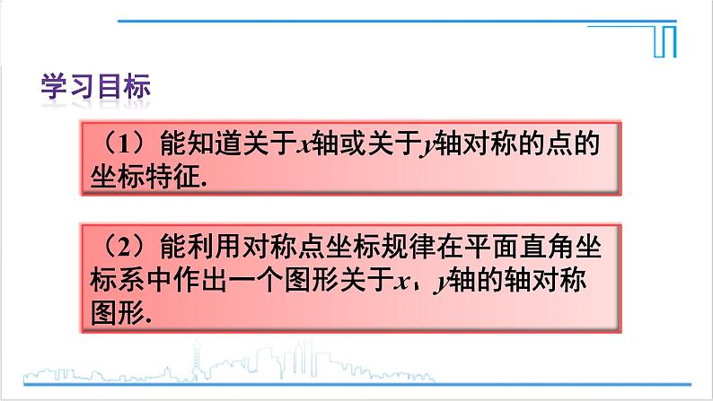 人教版初中数学八上13.2 画轴对称图形 第2课时 用坐标表示轴对称 课件第3页