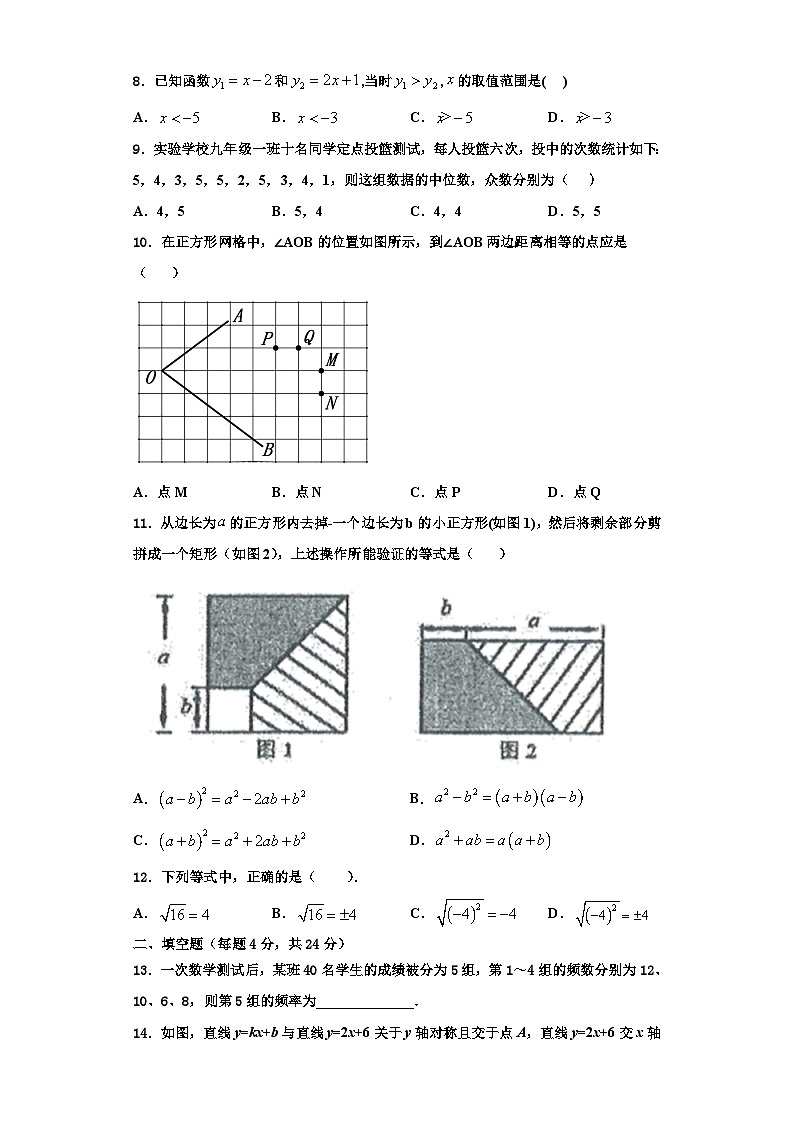 重庆市九龙坡区七校联考2023-2024学年数学八年级第一学期期末学业水平测试模拟试题【含解析】第2页