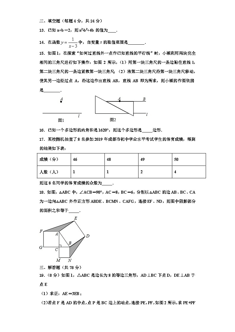 重庆市九龙坡区杨家坪中学2023-2024学年八年级数学第一学期期末考试试题【含解析】03