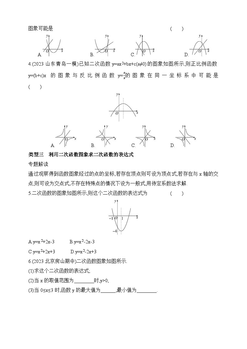 专项素养综合全练（三）二次函数的图象信息题练习（含解析）青岛版数学九年级下册02
