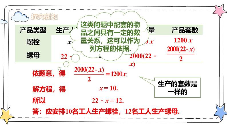 5.3实际问题与一元一次方程—配套与工程问题（教学课件）-初中数学人教版（2024）七年级上册08