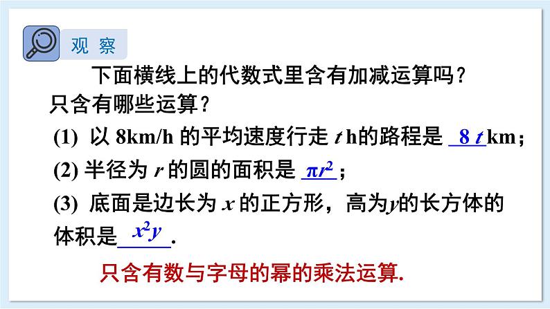 2.3 整式的概念 第1课时 整式 课件 2024-2025学年湘教版七年级数学上册04