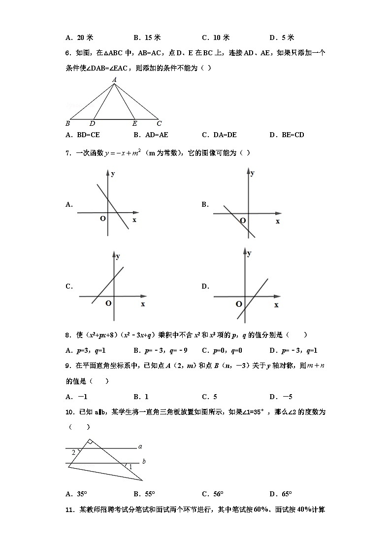 重庆市万州第三中学2023年数学八上期末经典模拟试题【含解析】02