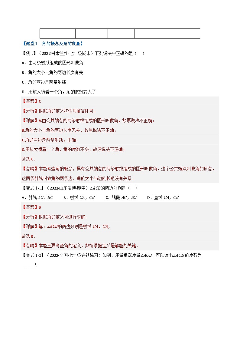 6.2 角【十二大题型】（举一反三）（苏科版）（教师版）第2页