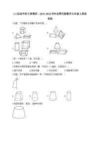 初中数学北师大版（2024）七年级上册第一章 丰富的图形世界1.1 生活中的立体图形习题