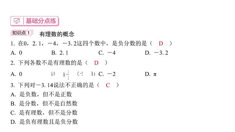 1.2.1 有理数的概念 初中数学人教版七年级上册课件第1页