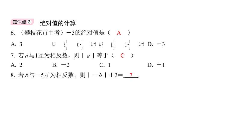 1.2.4 绝对值 初中数学人教版七年级上册课件05