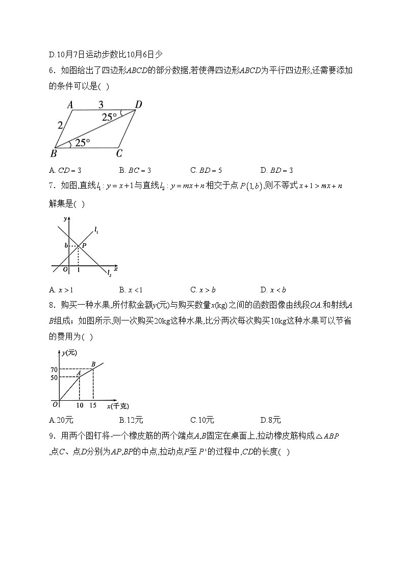河北省秦皇岛市昌黎县2023-2024学年八年级下学期期末考试数学试卷(含答案)02