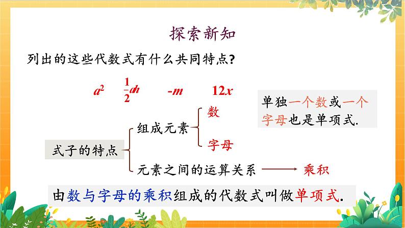 华师2024版数学七年级上册 第2章 2.3. 1.单项式 PPT课件04