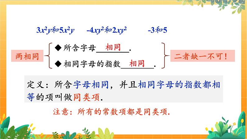 华师2024版数学七年级上册 第2章 2.4. 1.同类项 PPT课件06